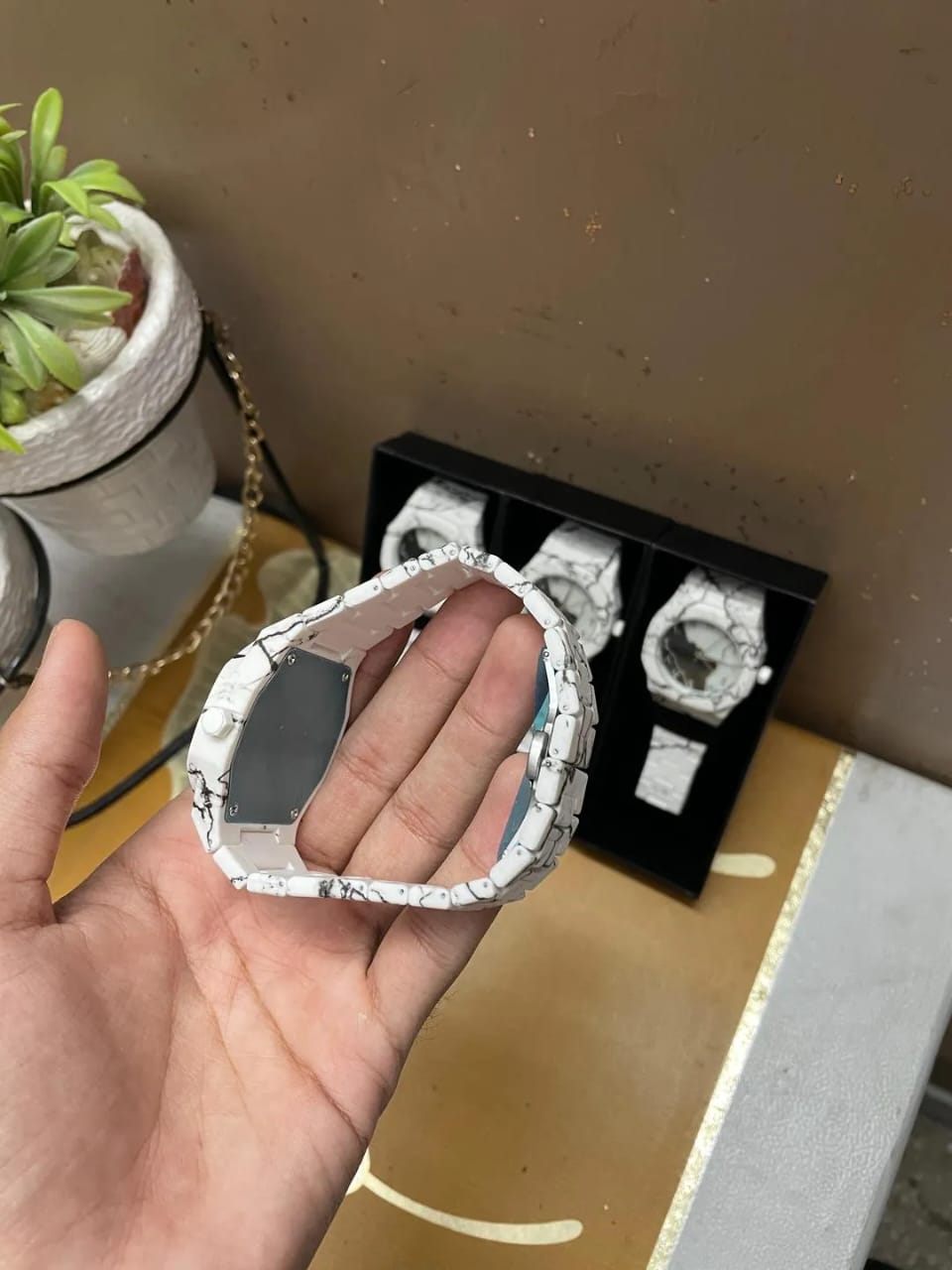 New Aura Watch - White Arabic Aura Watch With Box -1 pc