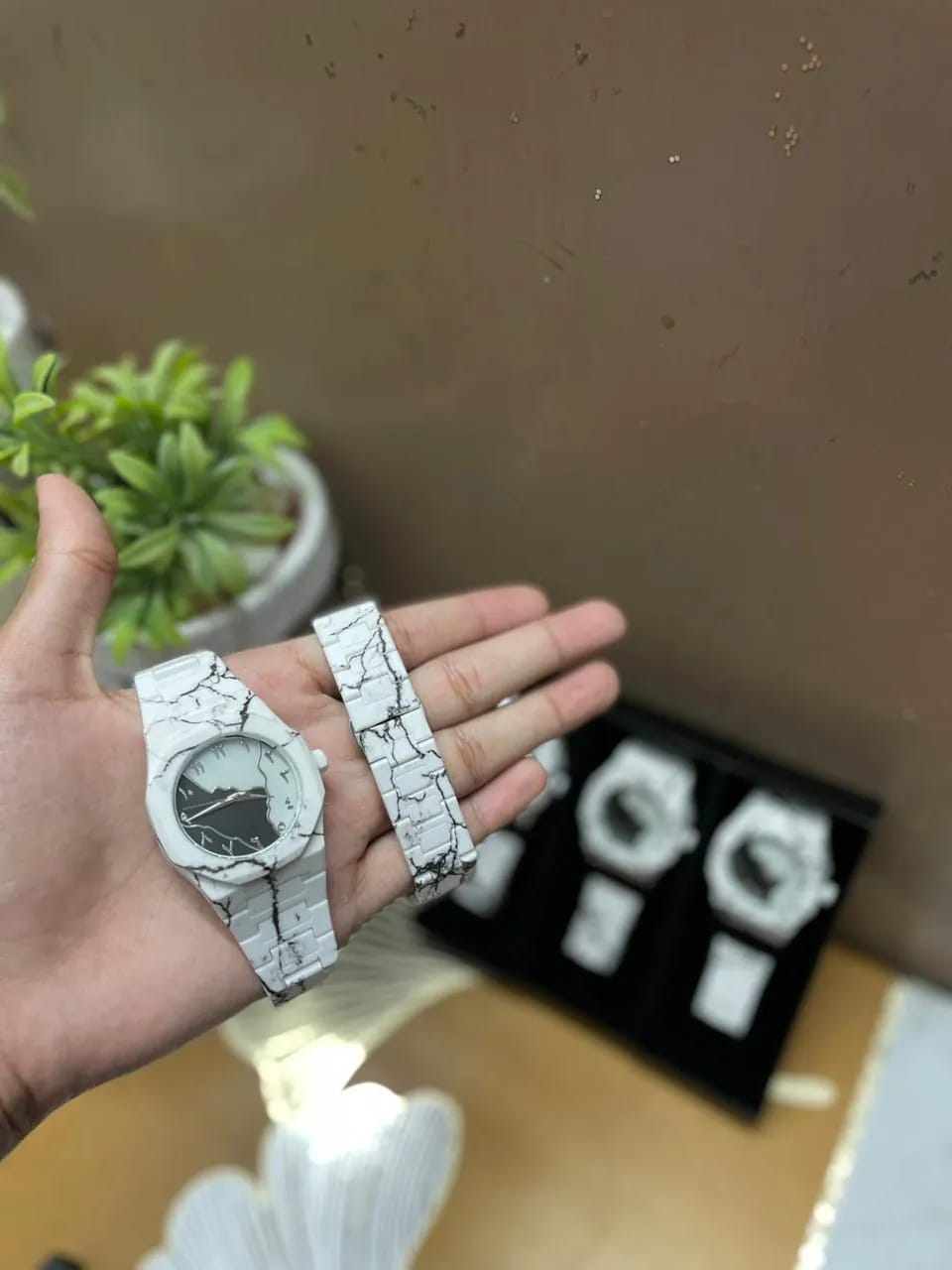 New Aura Watch - White Arabic Aura Watch With Box -1 pc